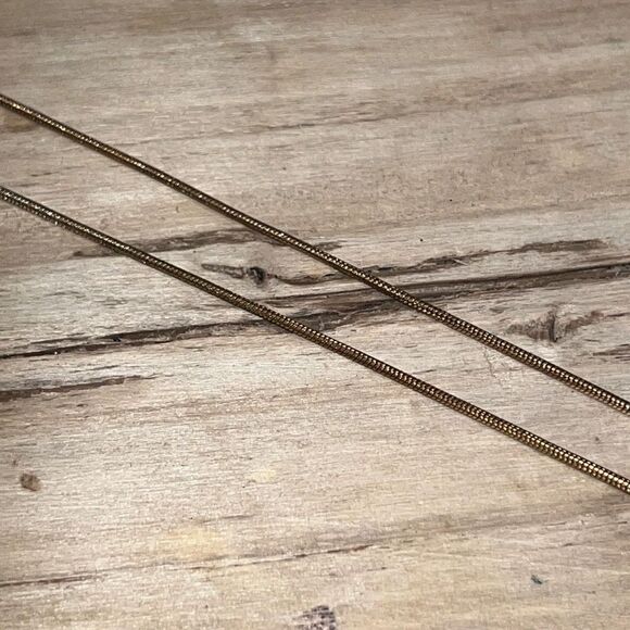 Gold Tone Snake Chain Tassel Necklace Metal Adjustable - Picture 5 of 5